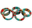 Ode Large Ankara Bangles Bracelets (Green) - Afrilege