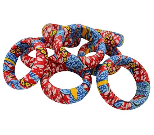 Sanaa Large Ankara Bangles Bracelets (Red) - Afrilege