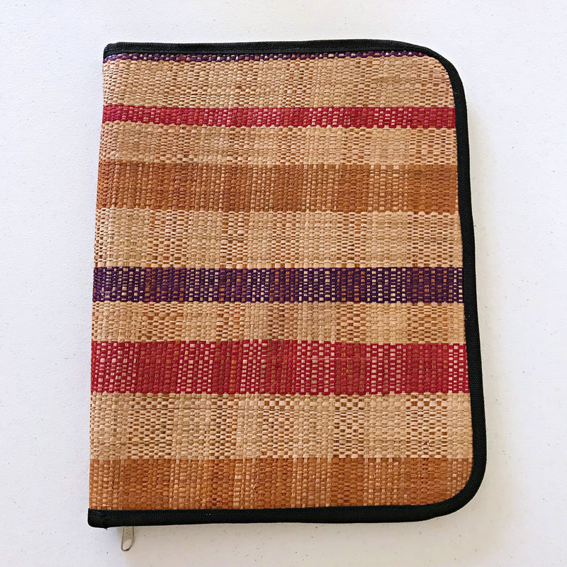 Handmade w/ straw fibers document holder/ computer bag / portfolio - Afrilege