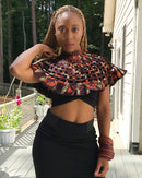Trea African print web Shoulder Choker Necklace - Afrilege