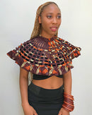 Trea African print web Shoulder Choker Necklace - Afrilege