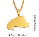 Burkina Faso Map Pendant Necklace - Afrilege