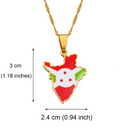 Burundi Flag Map Pendant Necklace - Afrilege