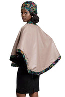 Fabia Women African Print Cape (Black / Floral) - Afrilege