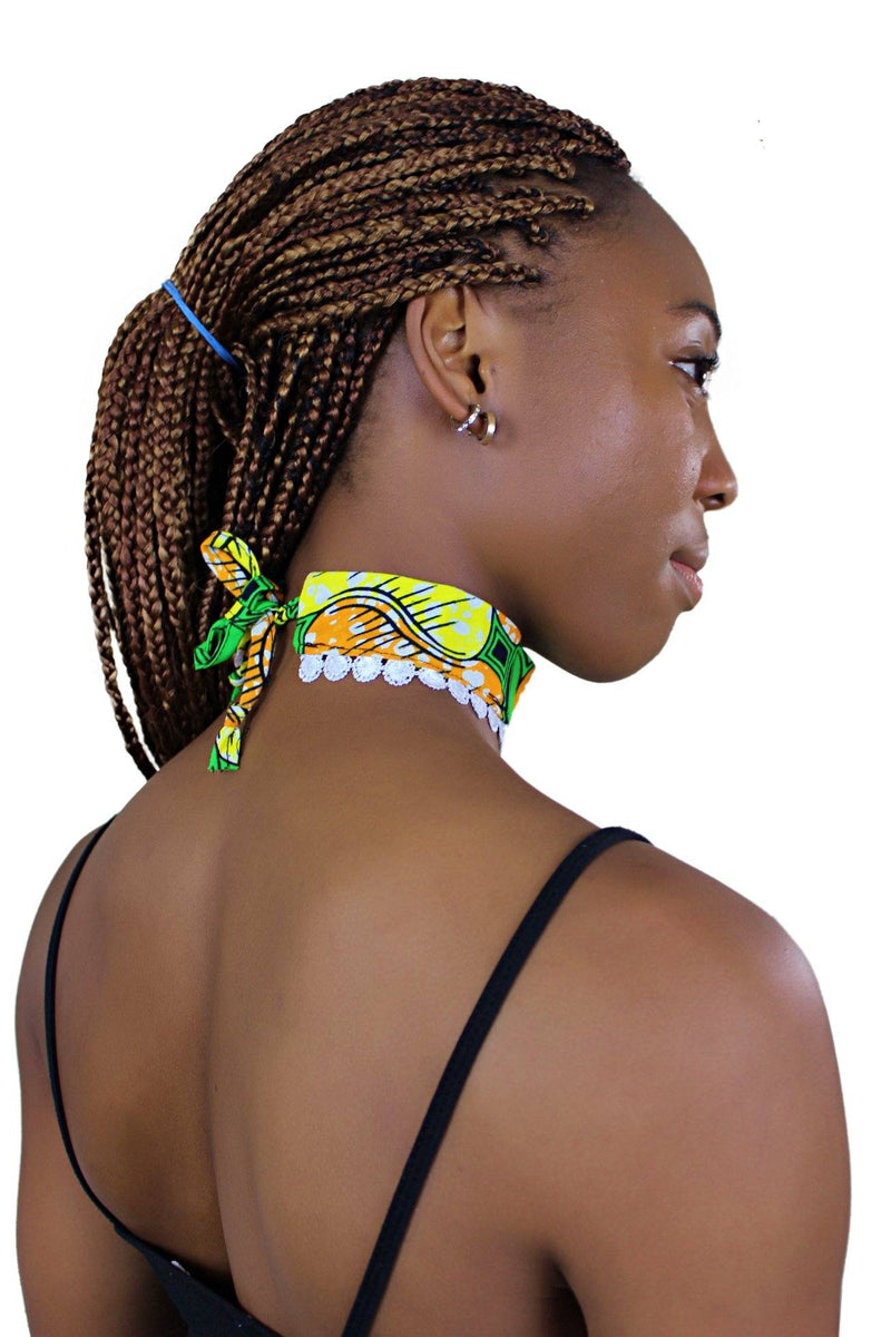 Nakato African Print fabric Choker Necklace - Afrilege