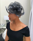 Zona African Print Church hat - Black - Afrilege