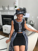 Zona African Print Church hat - Black - Afrilege