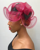 African Print Church hat - Bordeau / Black - Afrilege