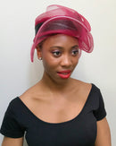 African Print Church hat - Bordeau / Black - Afrilege