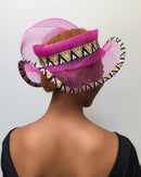 African Print Church hat - Pink - Afrilege