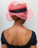 African Print Church hat - Pink / Black - Afrilege