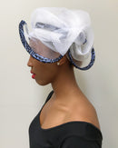 African Print Church hat - White - Afrilege