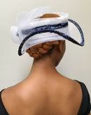 African Print Church hat - White - Afrilege
