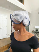 African Print Church hat - White - Afrilege