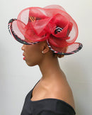 Toghu African Print Church hat - Red - Afrilege