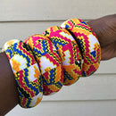 African Print Bangle Bracelets - Afrilege