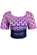 African Print Denim Ebele Top - pink - Afrilege