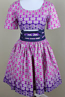 African Print Denim Ebele Top - pink - Afrilege