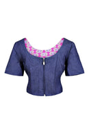 African Print Denim Ebele Top - pink - Afrilege