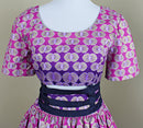 African Print Denim Ebele Top - pink - Afrilege
