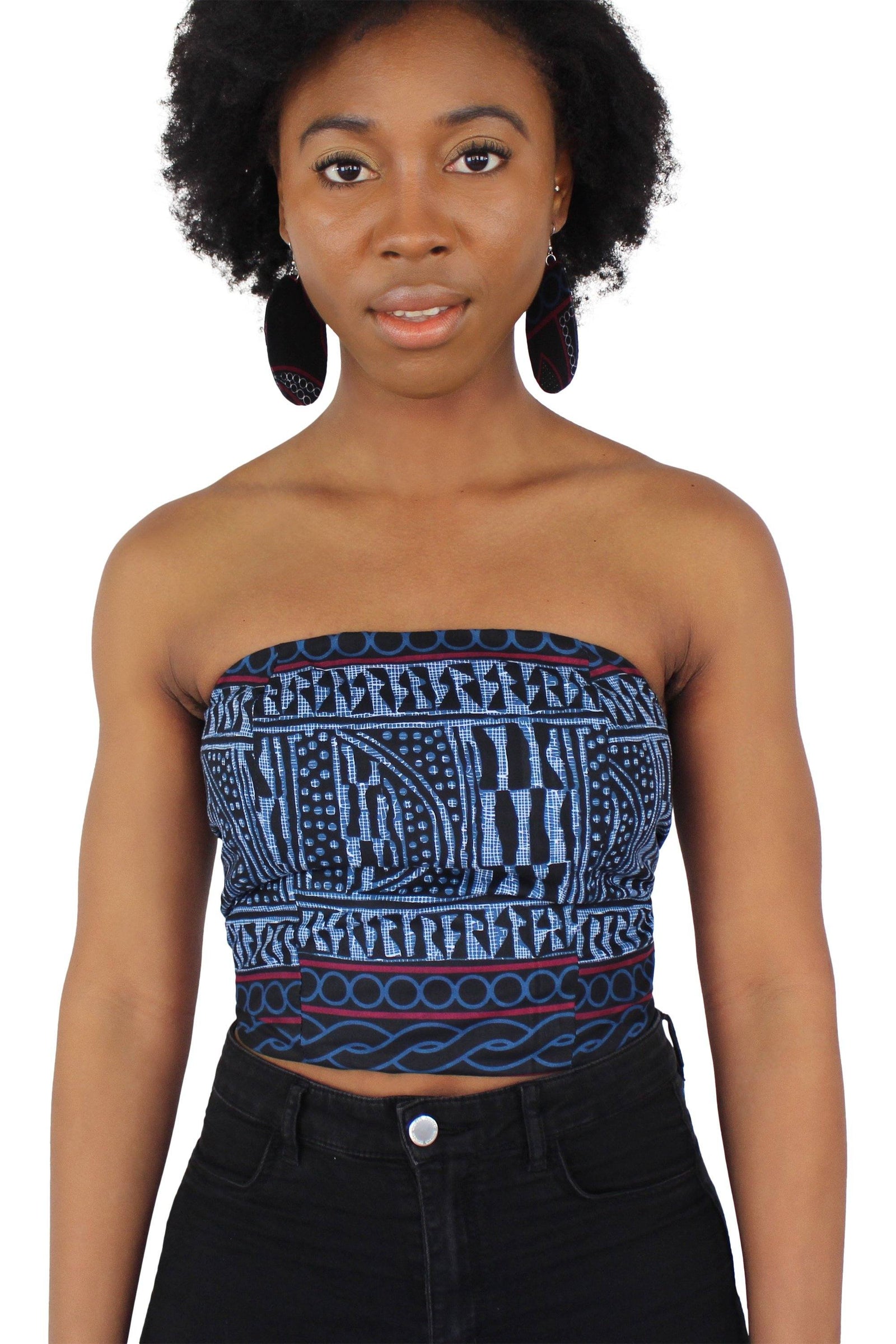 Bamileke Tribe African Print Crop Top Afrilege