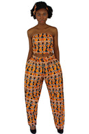 Masika African Print Ankara Crop top (Orange) - Afrilege