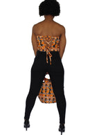 Masika African Print Ankara Crop top (Orange) - Afrilege