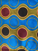 Malaika Double Sided Reversible Grommet Top African Print Curtains - Yellow/ Blue/ Red - Afrilege