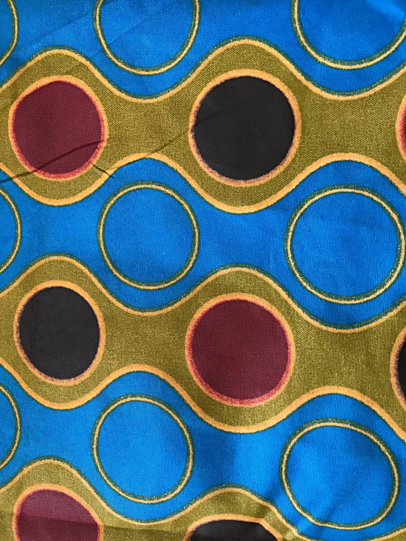 Malaika Double Sided Reversible Grommet Top African Print Curtains - Yellow/ Blue/ Red - Afrilege