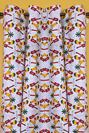 Jamai Double Sided Reversible Grommet Top African Print Curtains - Yellow/ Blue/ Red - Afrilege