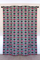 Lulu Double Sided Reversible Grommet Top African Print Curtains - Yellow/ Blue/ Red - Afrilege