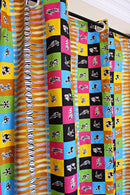 Lulu Double Sided Reversible Grommet Top African Print Curtains - Yellow/ Blue/ Red - Afrilege