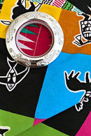 Lulu Double Sided Reversible Grommet Top African Print Curtains - Yellow/ Blue/ Red - Afrilege