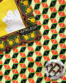 Morowa Double Sided Reversible Grommet Top African Print Curtains - Yellow/ Blue/ Red - Afrilege
