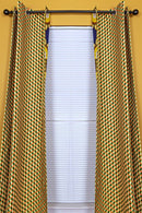 Morowa Double Sided Reversible Grommet Top African Print Curtains - Yellow/ Blue/ Red - Afrilege