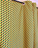 Morowa Double Sided Reversible Grommet Top African Print Curtains - Yellow/ Blue/ Red - Afrilege