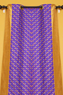 Nubia Grommet Top Reversible African Print Curtains - Green / Purple & Gold - Afrilege