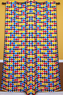 Penina Double Sided Reversible Grommet Top African Print Curtains - Yellow/ Blue/ Red - Afrilege