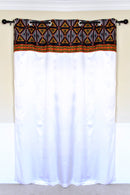 Toghu Bamenda Grommet Top African Print Curtains - White, Red & Black - Afrilege