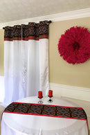 Toghu Bamenda Grommet Top African Print Curtains - White, Red & Black - Afrilege
