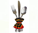 Bamenda Toghu African Print Cutlery Wraps Decorative Holders - Black & Red - Afrilege