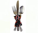 Bamenda Toghu African Print Cutlery Wraps Decorative Holders - Black & Red - Afrilege