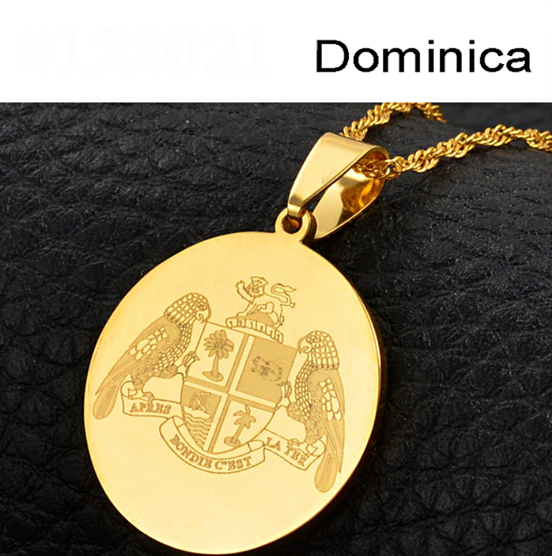 Dominica Emblem  Pendant Necklace - Afrilege