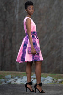 Ada African Print Midi Dress (Pink) - Afrilege
