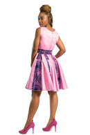Ada African Print Midi Dress (Pink) - Afrilege