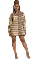 Aveye African Print Shirt Dress (Brown) - Afrilege