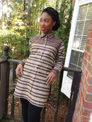 Aveye African Print Shirt Dress (Brown) - Afrilege