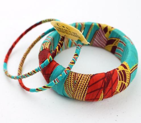 Ode African Print Circle Hoop Earrings - Afrilege