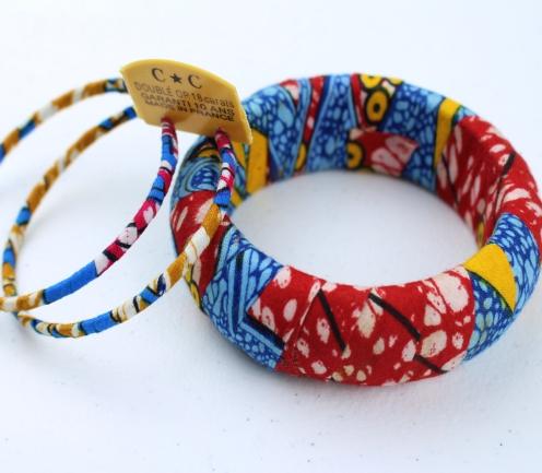 Sanaa African Print Circle Hoop Earrings - Afrilege