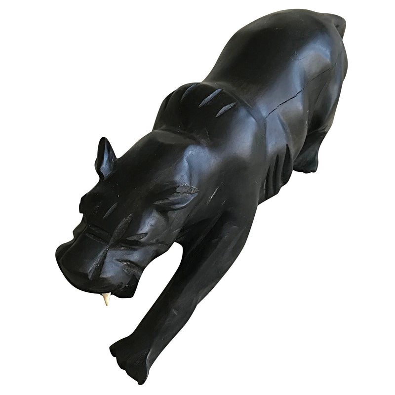 Ebony Hand Carving African Black Panther Figurine statue - Afrilege